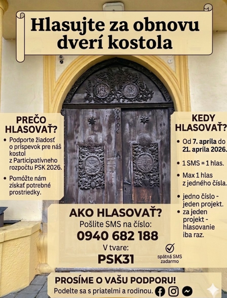 Hlasovanie za obnovu dverí kostola 07.04.2026